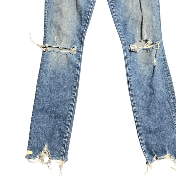 Mother Denim High Waisted Looker Ankle Chew in Dancing The Hula Size: 24 - Picture 3 of 8